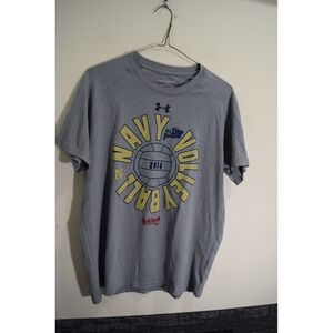 2014 USNA Naval Academy Navy NCAA D1 Volleyball SIGNED Gray T-shirt MENS S
